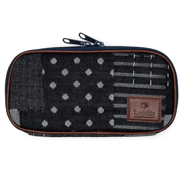 Round Zip Denim Pen Case - Durable Pencil Pouch for School, Office & Travel - Luddite Brand Organizer for Pens, Pencils & Art Supplies