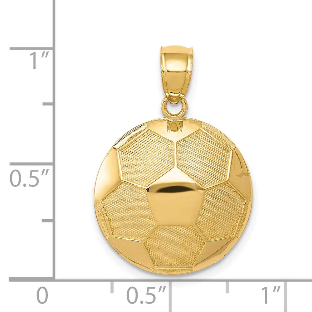 14k Gold Soccer Ball Pendant - Black Bow for Sports Lovers