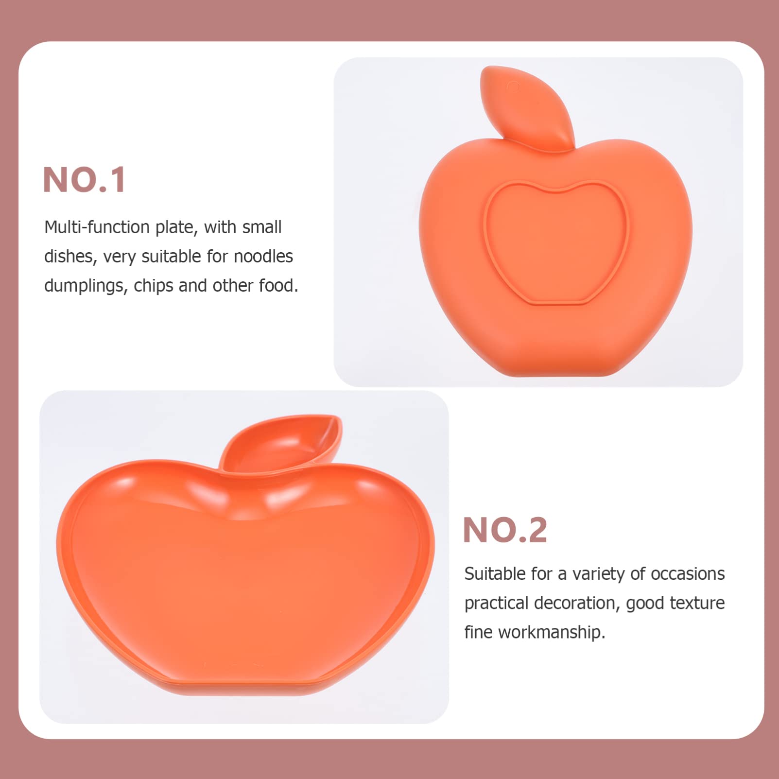 **Hemoton Apple Dumpling Plate - Japanese Style Soy Sauce Dishes & Dipping Cups - Appetizer, Dessert, Fruit & Snack Plate with Compartments - Perfect for Breakfast, Kids Meals & Party Serving**    *(Use Scenes: Ideal for serving sushi, dumplings, fruits, snacks, or as a stylish soy sauce dish for home dining and parties.)*
