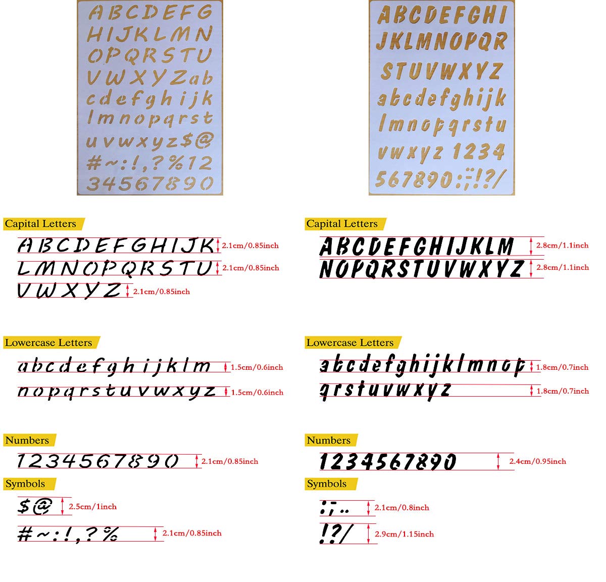8-Piece Plastic Alphabet & Number Stencils Set for Scrapbooking, DIY Painting, Craft Projects - 1 Inch Letter Height - Perfect for Home Decor, School Projects, and Kids Art Activities