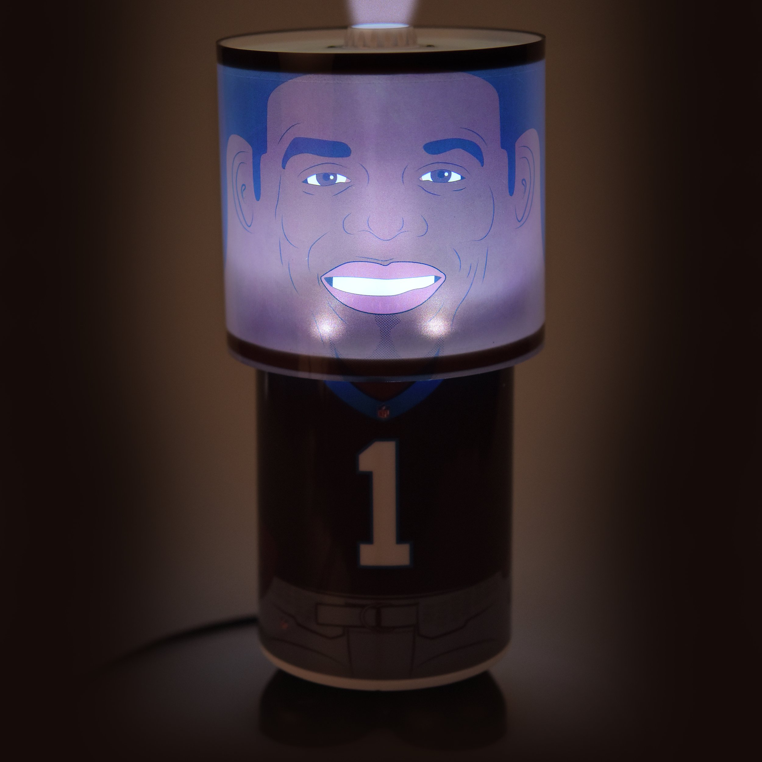 FOCO Carolina Panthers Cam Newton #1 LED Desk Lamp - Officially Licensed NFL Fan Gear for Home, Office & Game Room Decor