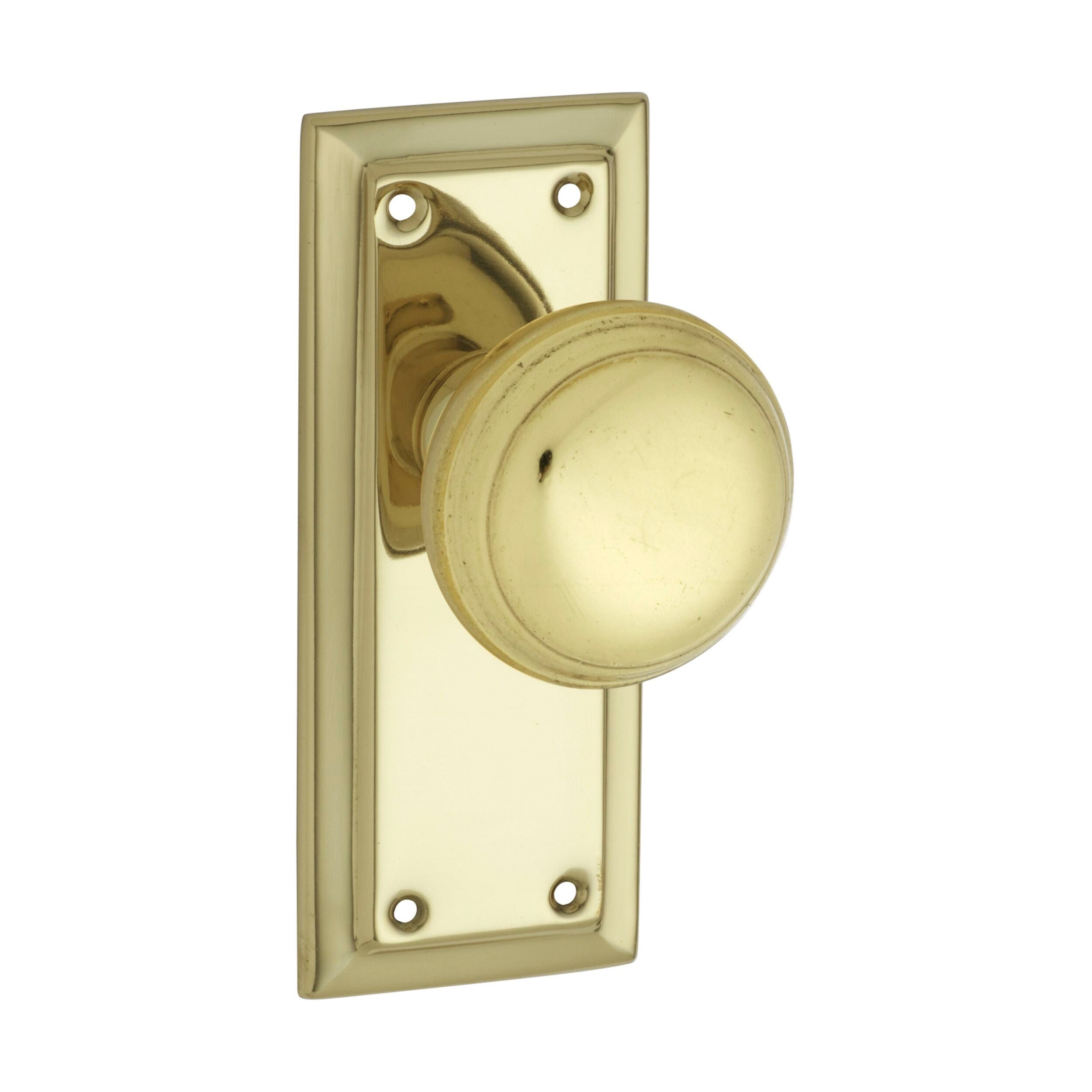 Polished Brass Richmond Latch Pair - 0980 Door Knob Set (H125xW50xP62mm) for Interior Doors, Cabinets & Vintage Style Home Decor