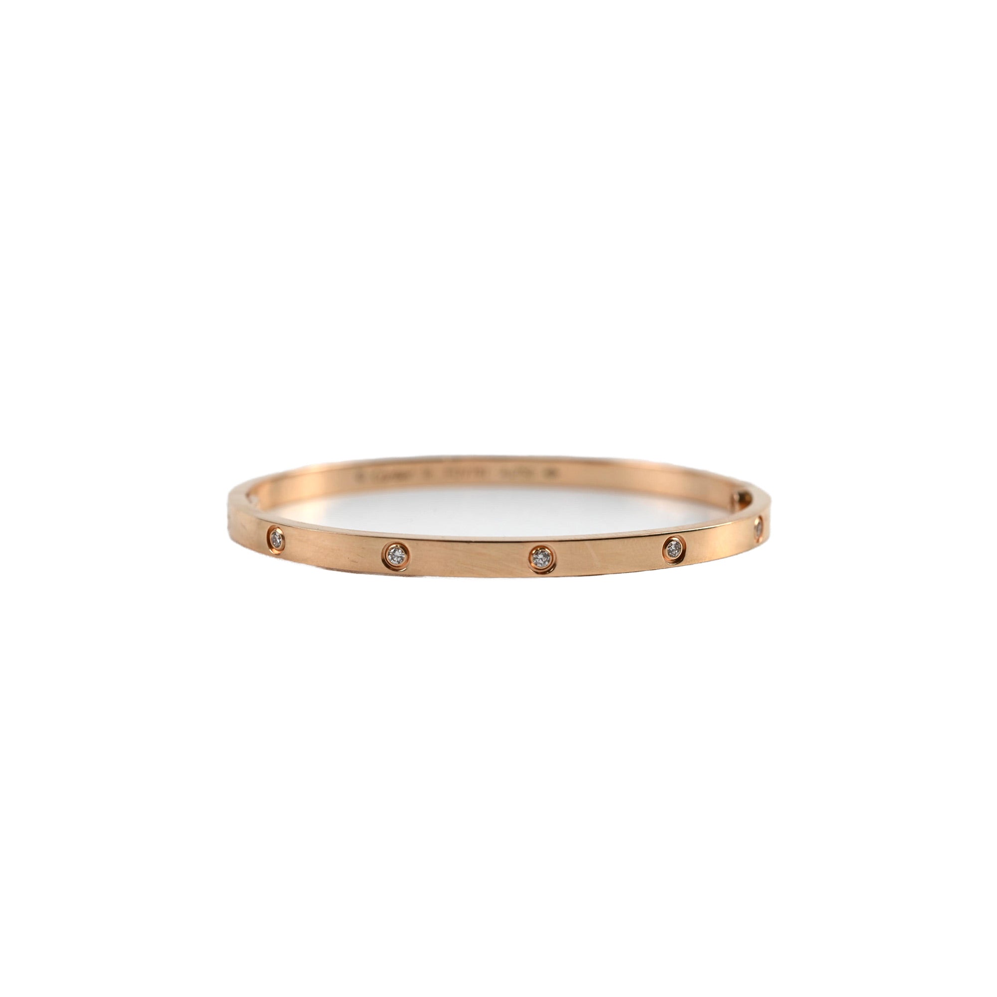 Cartier Small Love Bracelet 10 Diamond Pink Gold Size 16 - Luxury Jewelry Gift for Women, Anniversary & Special Occasions