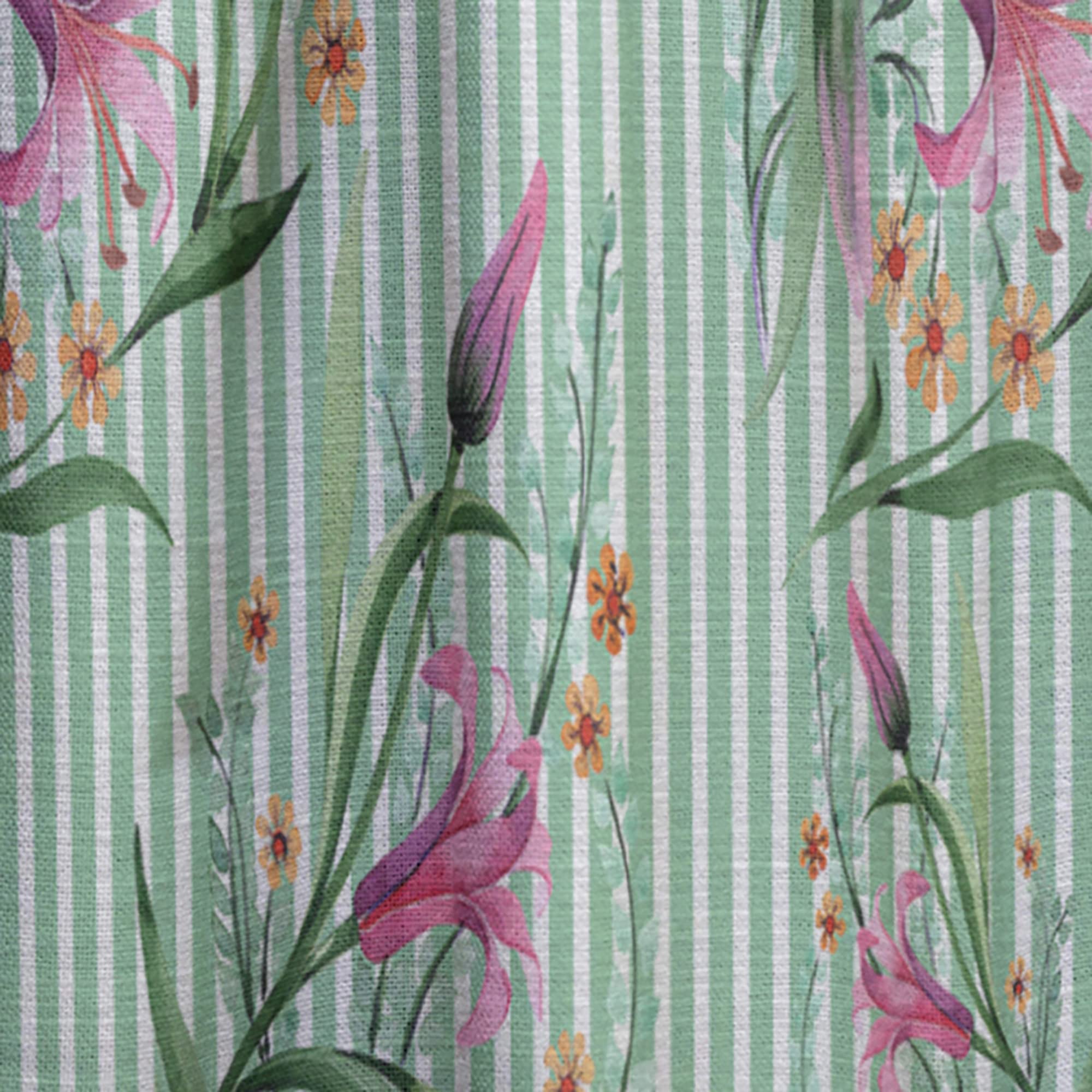 Floral Botanical Retro IX Thermal Insulated Curtains - Single Panel 52x90 Inches - Elegant Window Treatments for Bedroom & Living Room - Perfect for Home Decor, Light Blocking & Energy Efficiency