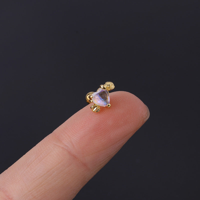20G Cartilage Dainty Tiny Stud Earrings with Opal Gemstone | Minimalist Jewelry for Women | Perfect for Everyday Wear, Parties & Gifts