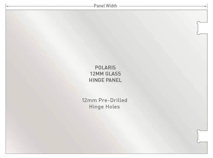 12mm Polaris Glass Hinge Panels - Tempered Glass Shower Door Panels with Hinged Design | Perfect for Bathroom Renovations & Modern Shower Enclosures