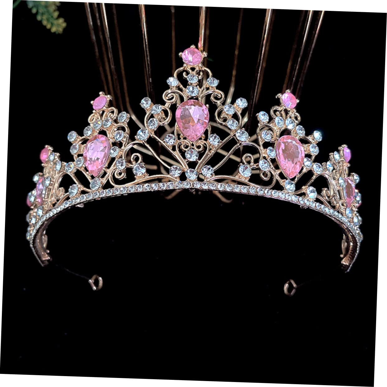 Minkissy 5-Piece Crystal Crown Set - Fairy Wedding Hair Accessories, Bridal Tiara & Headpiece for Bride, Banquets, and Special Events | Elegant Rhinestone Headdress for Weddings, Prom, and Pageants