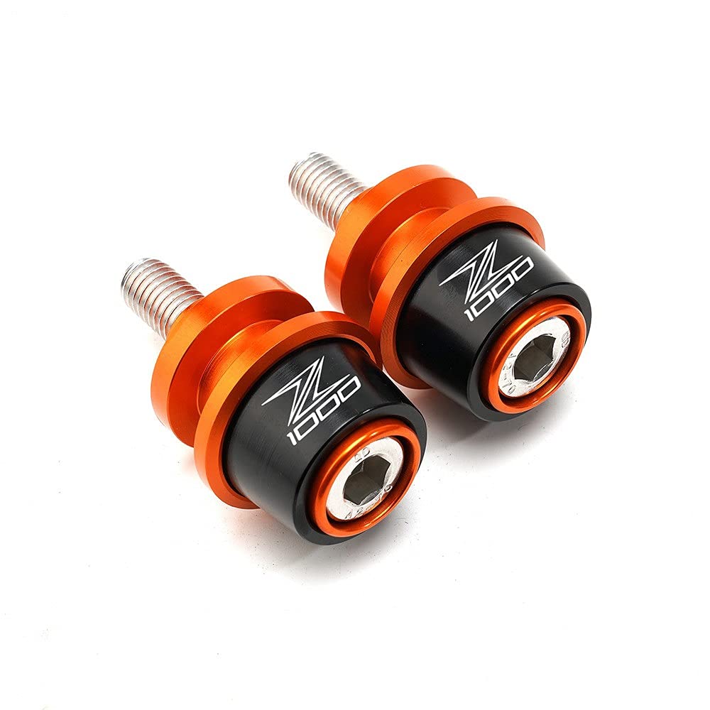 Kawasaki Z1000 Z1000 Motorcycle Swingarm Spools - CNC Aluminum Rear Stand Screws & Sliders (8mm) - Compatible with 2015-2019 Models (Orange) | Perfect for Motorcycle Maintenance, Storage & Transport