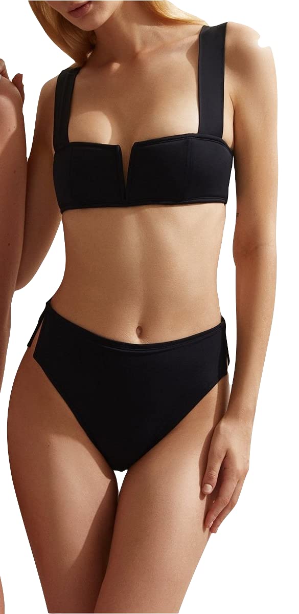 OYE Swimwear Victoria High Waist Bikini Bottom - Black Women's Swimwear for Beach, Pool & Vacation | Sexy & Comfortable Swim Bottoms