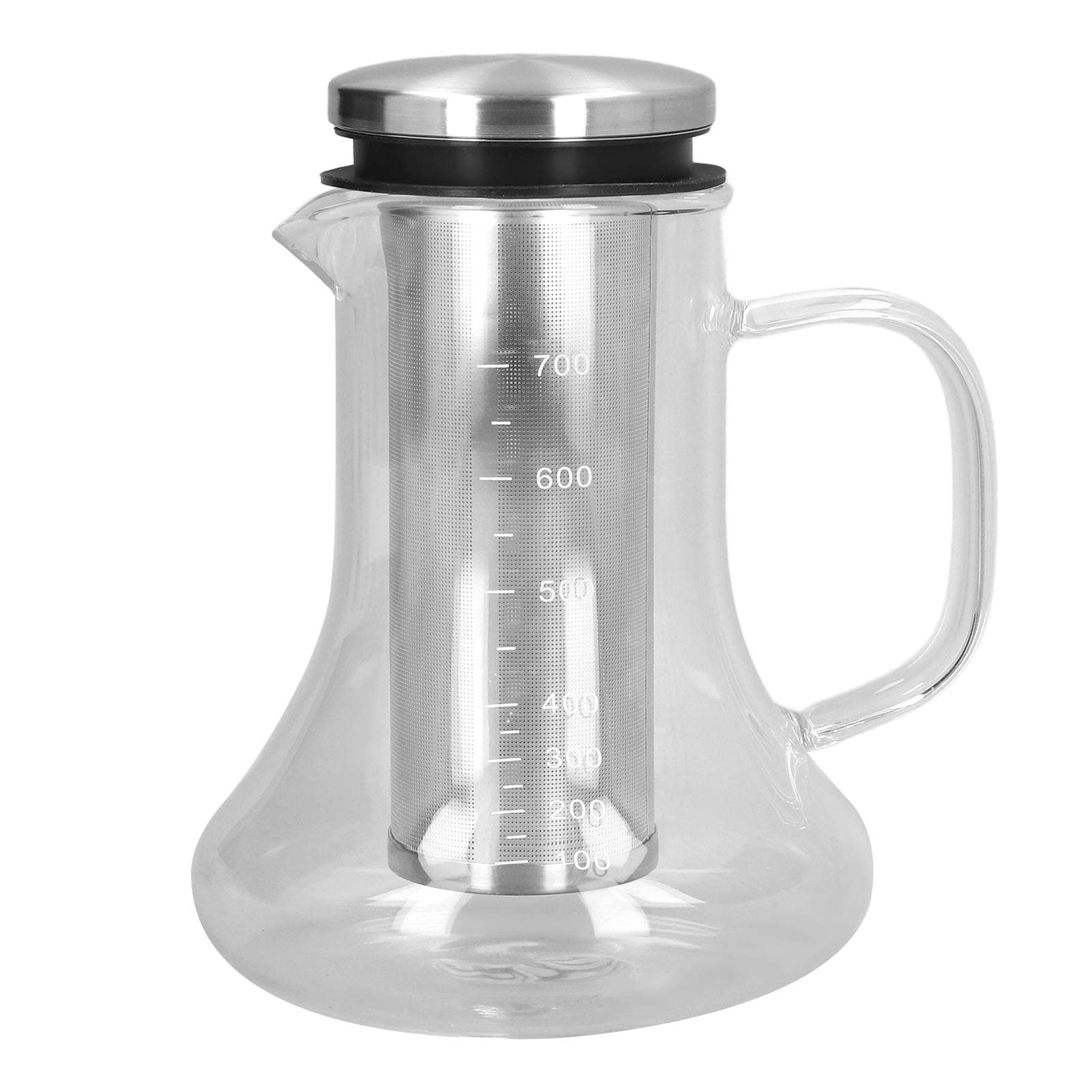 Premium Cold Brew Coffee Maker & Iced Tea Pitcher - 24.6oz Borosilicate Glass Carafe with Removable Stainless Steel Filter & Airtight Lid - Perfect for Home, Office & Outdoor Use