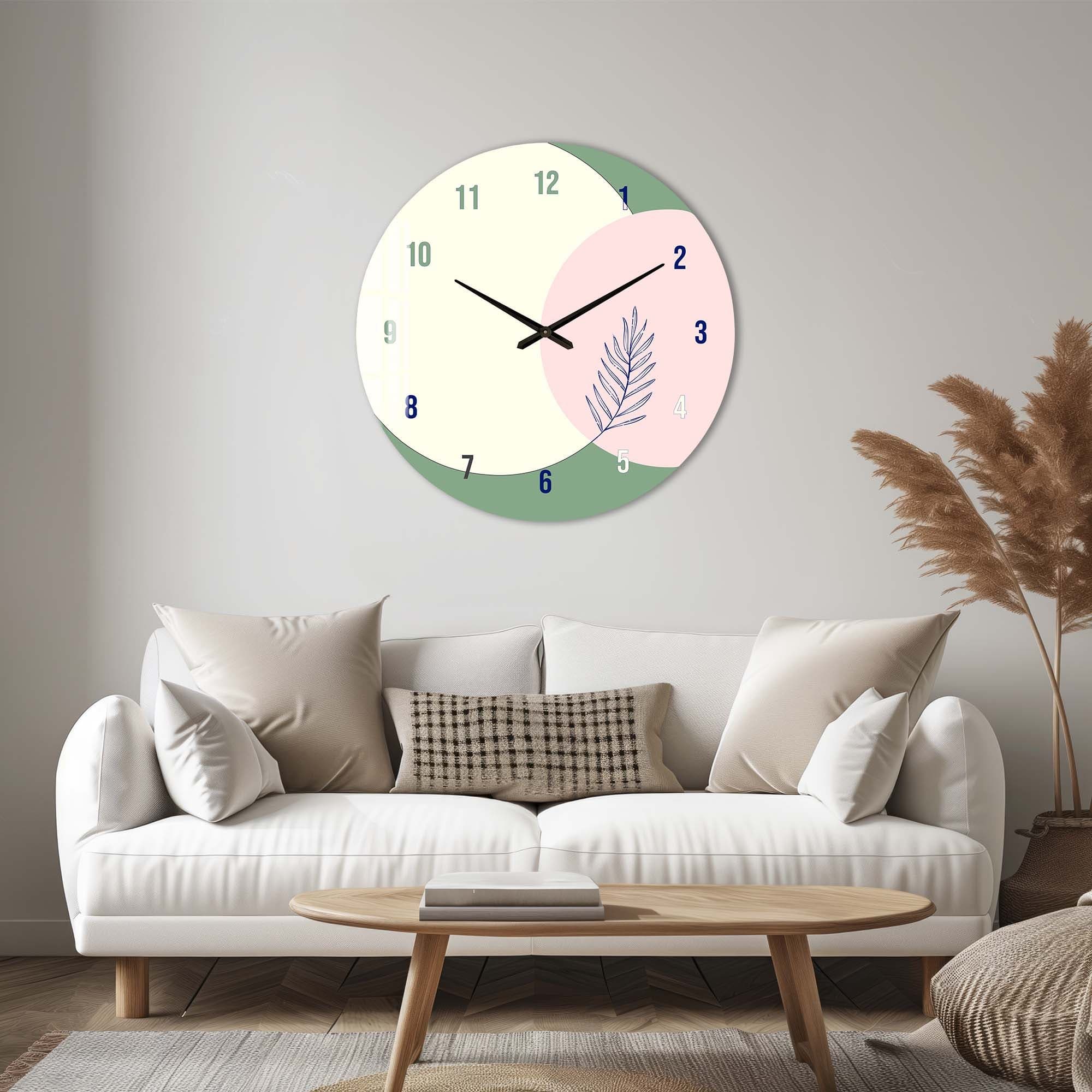 Premium Pistachio Glass Wall Clock - Modern Silent Non-Ticking Decor for Living Room, Bedroom, Office | Home & Office Decor