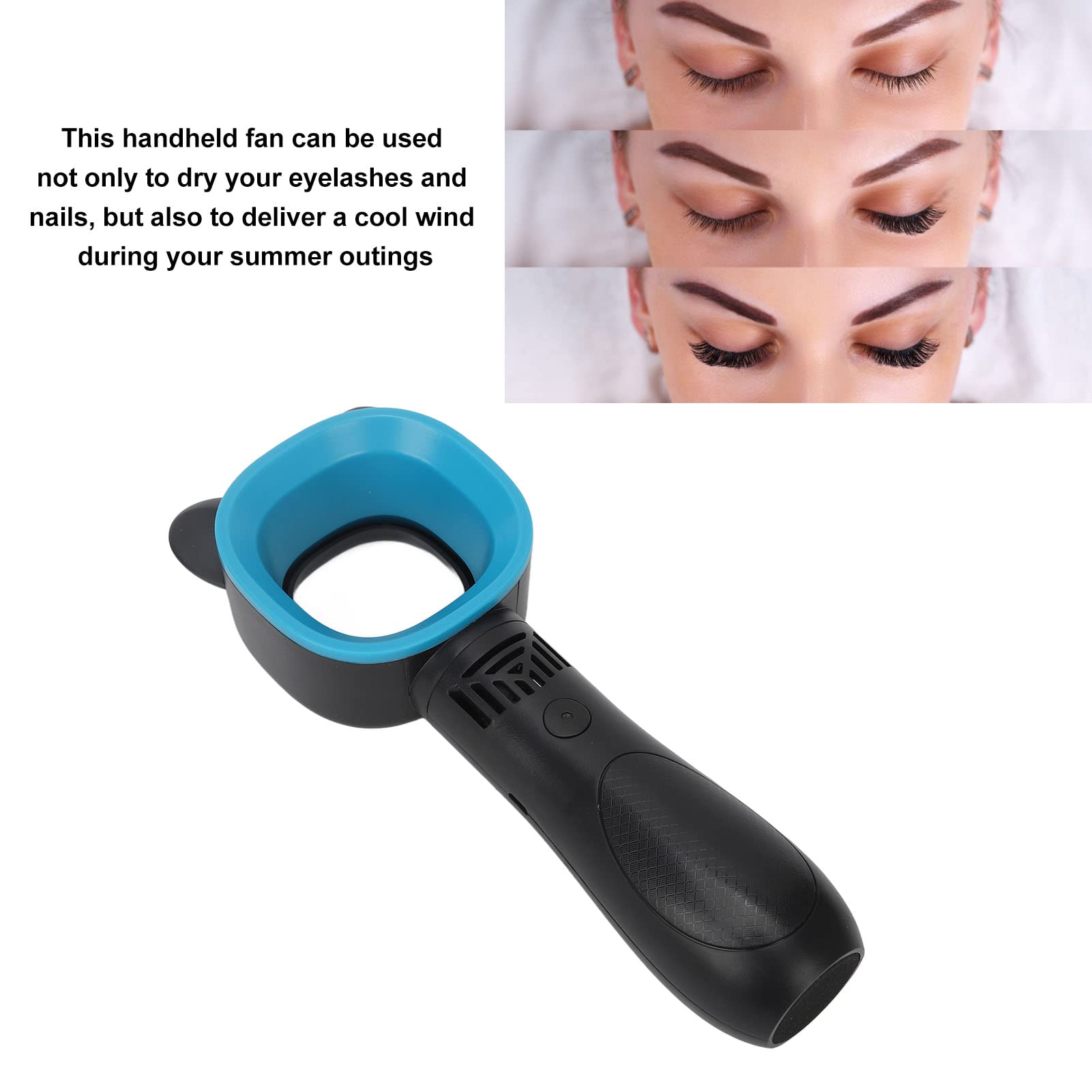 EXCLUZO USB Bladeless Eyelash Dryer - Flat Wind Direction Lash Fan for Eyelash Extensions, Quick Drying Lash Glue, Salon & Home Use (Black) | Perfect for Summer, Professional & DIY Lash Application