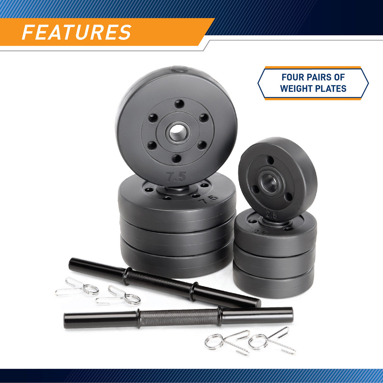 Marcy VB 40 40lb Vinyl Dumbbell Set - Adjustable Weight for Home Gym, Strength Training & Fitness Workouts - Perfect for Beginners & Professionals