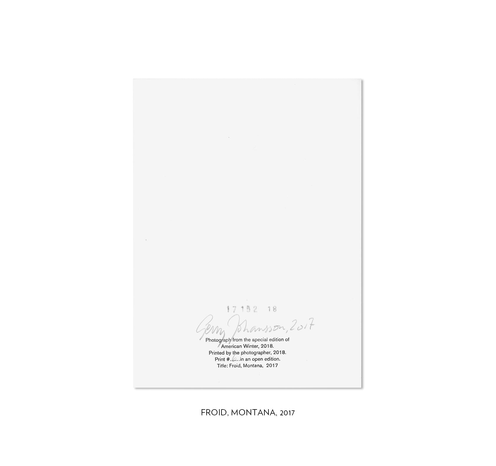 AMERICAN WINTER by Gerry Johansson - Special Edition Photography Book | Landscape & Documentary Photography | Perfect for Art Collectors and Photography Enthusiasts