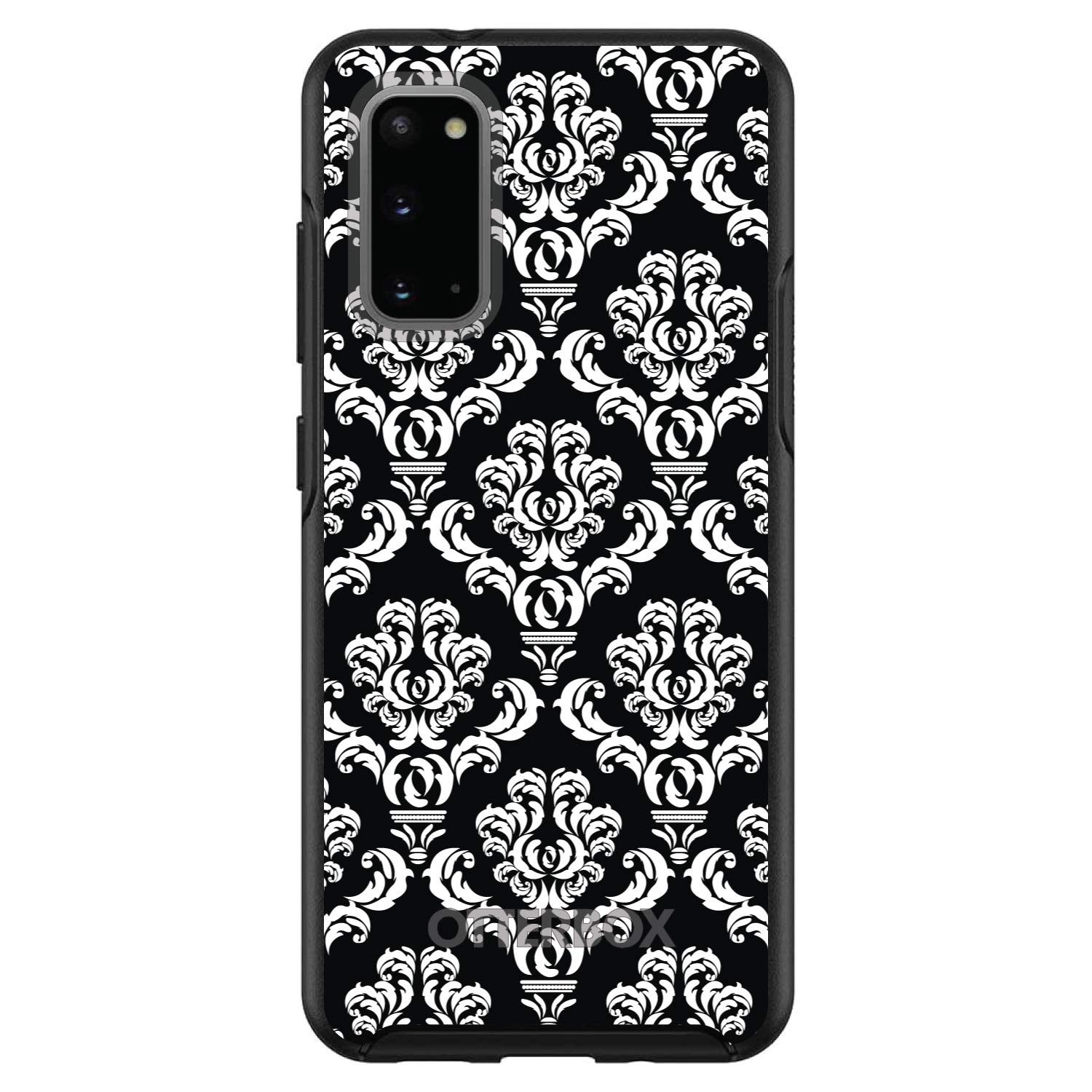 DistinctInk Samsung Galaxy S20 Ultra / S20 Ultra 5G Case (6.9 Inch) - Premium Floral Damask Design Protective Cover - Black & White Pattern - Durable Replacement for OtterBox Symmetry - Perfect for Work, Travel & Everyday Use