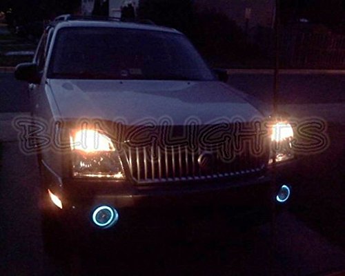 Premium White LED Halo Fog Lights - Compatible with 2002-2005 Mercury Mountaineer - Durable Weatherproof Design for Off-Road & Night Driving