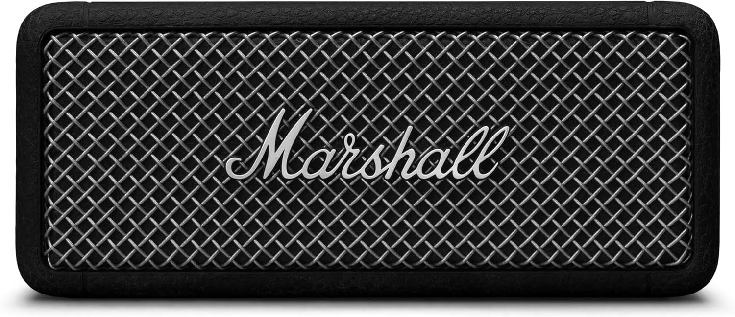 Marshall Emberton II Portable Bluetooth Speaker - Water Resistant, 20+ Hours Playtime, Compact Design - Perfect for Outdoor Adventures, Beach Parties & Travel (Black & Steel)