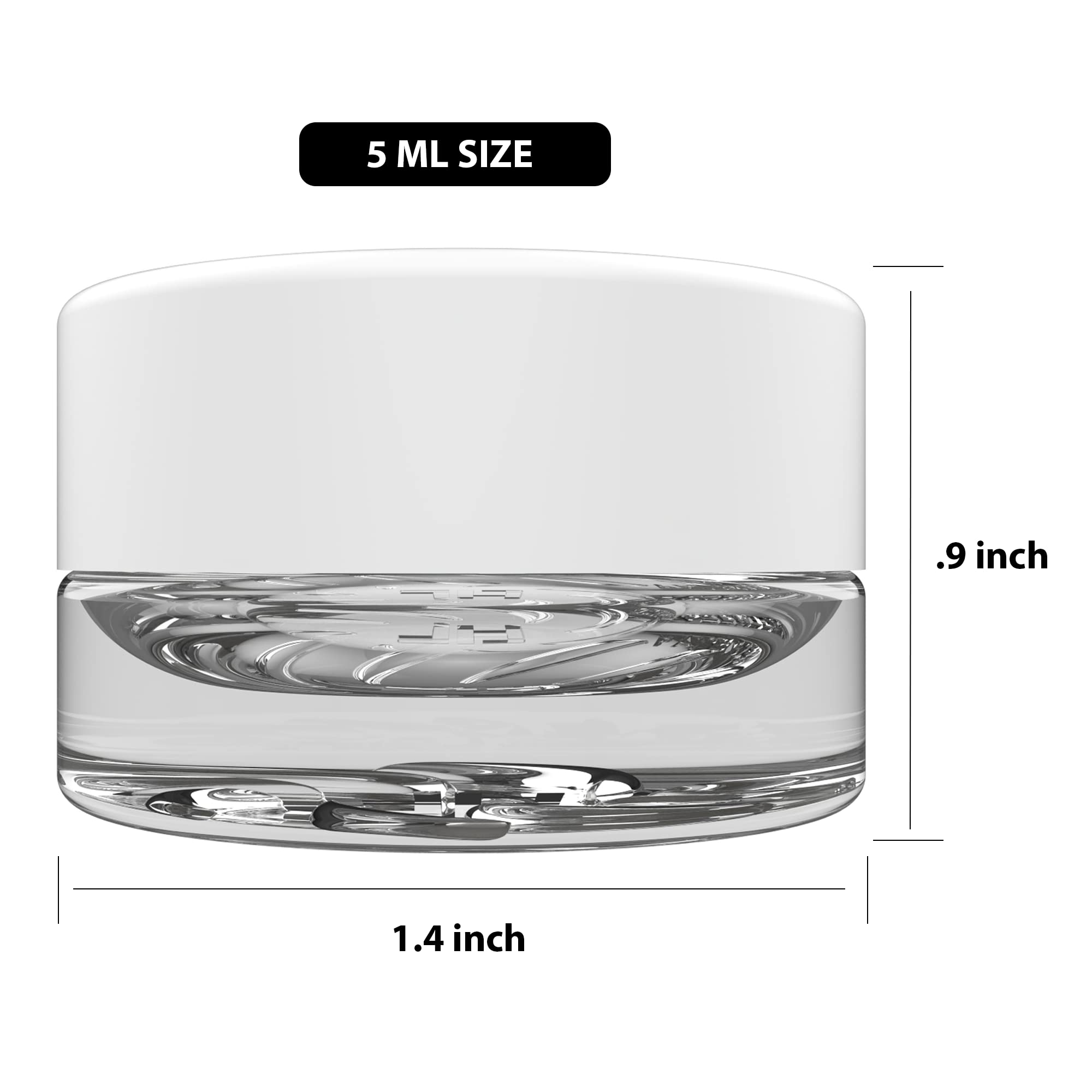 5ml Supercell Clear Glass Thick Child-Resistant Containers - Airtight Concentrate Storage Jars for Essential Oils, CBD, Lip Balm, Wax & Cosmetics - Premium PE Cap with White Lid (Pack of 400) - Perfect for Home DIY, Dispensaries & Small Business Packaging