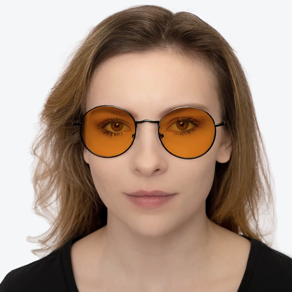 SunDown Elton Blue Light Blocking Glasses - Black Frame for Eye Strain Relief & Better Sleep | Perfect for Nighttime Use, Gaming & Computer Work