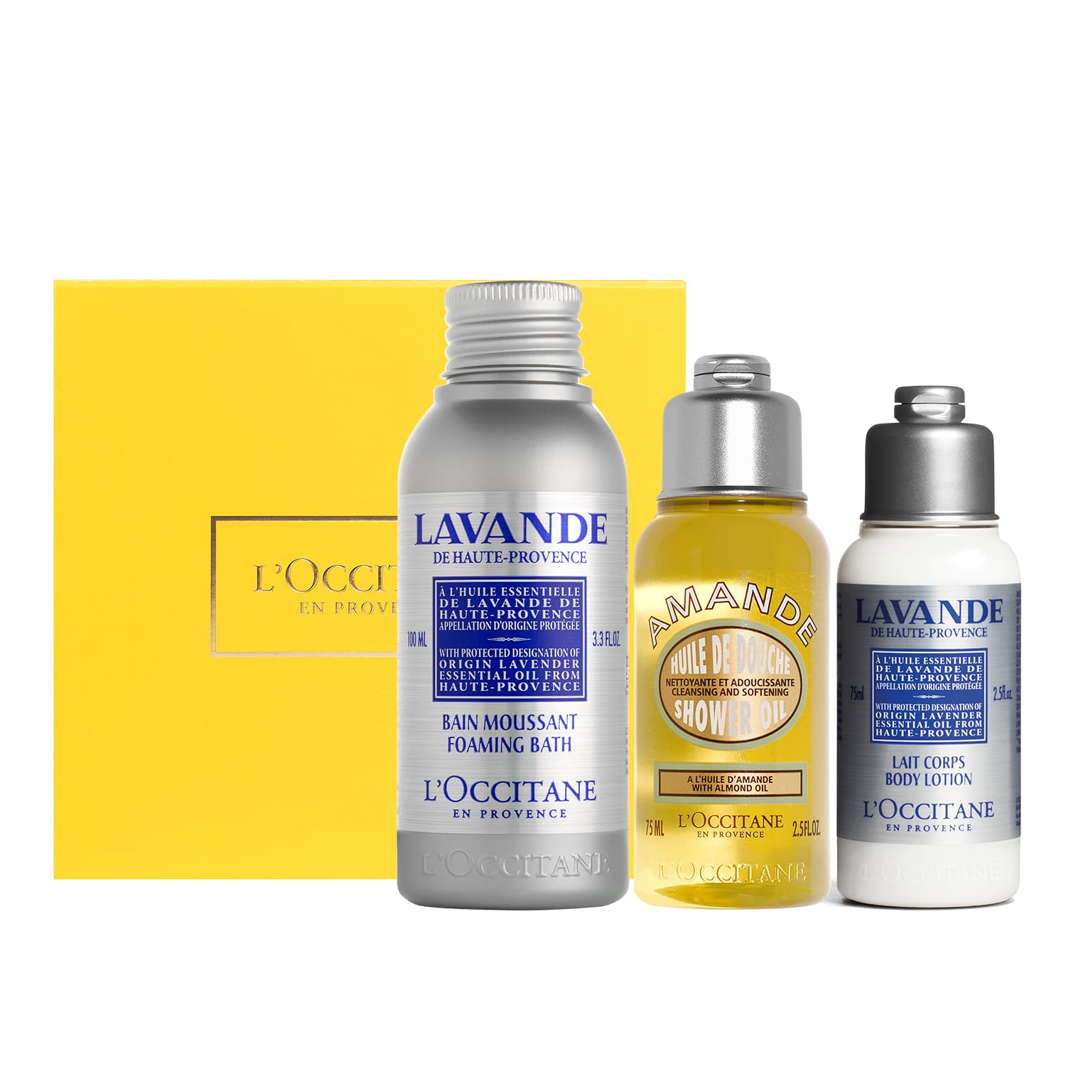 L'Occitane Lavender Body Lotion, Shower Gel & Hand Cream Gift Set - Relaxing Aromatherapy for Stress Relief & Better Sleep - Perfect Spa Night, Self-Care Routine & Romantic Gifts