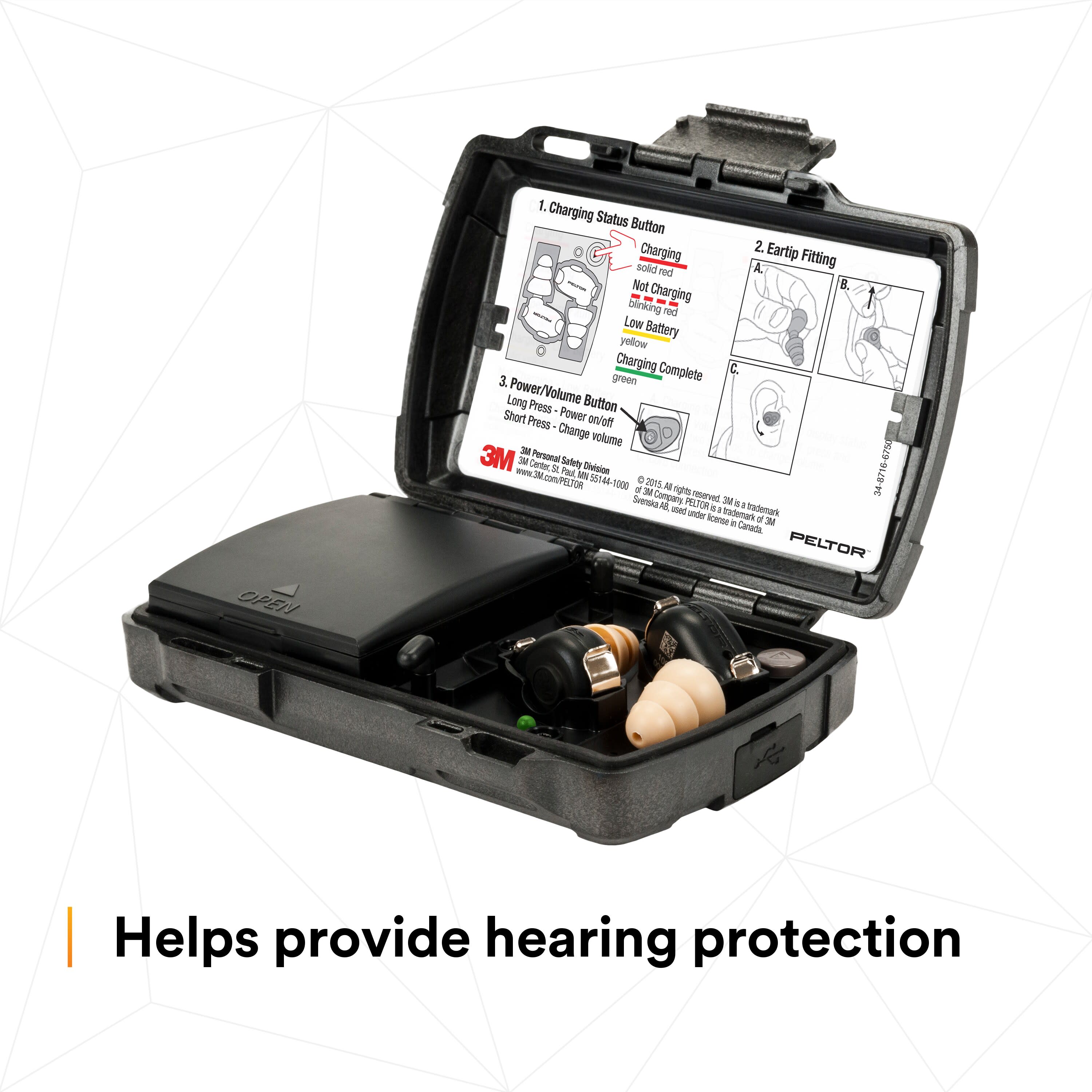 Peltor TEP 100 Tactical Hearing Protection Earbuds - Noise Cancelling & Communication Headset for Shooting, Hunting & Outdoor Activities