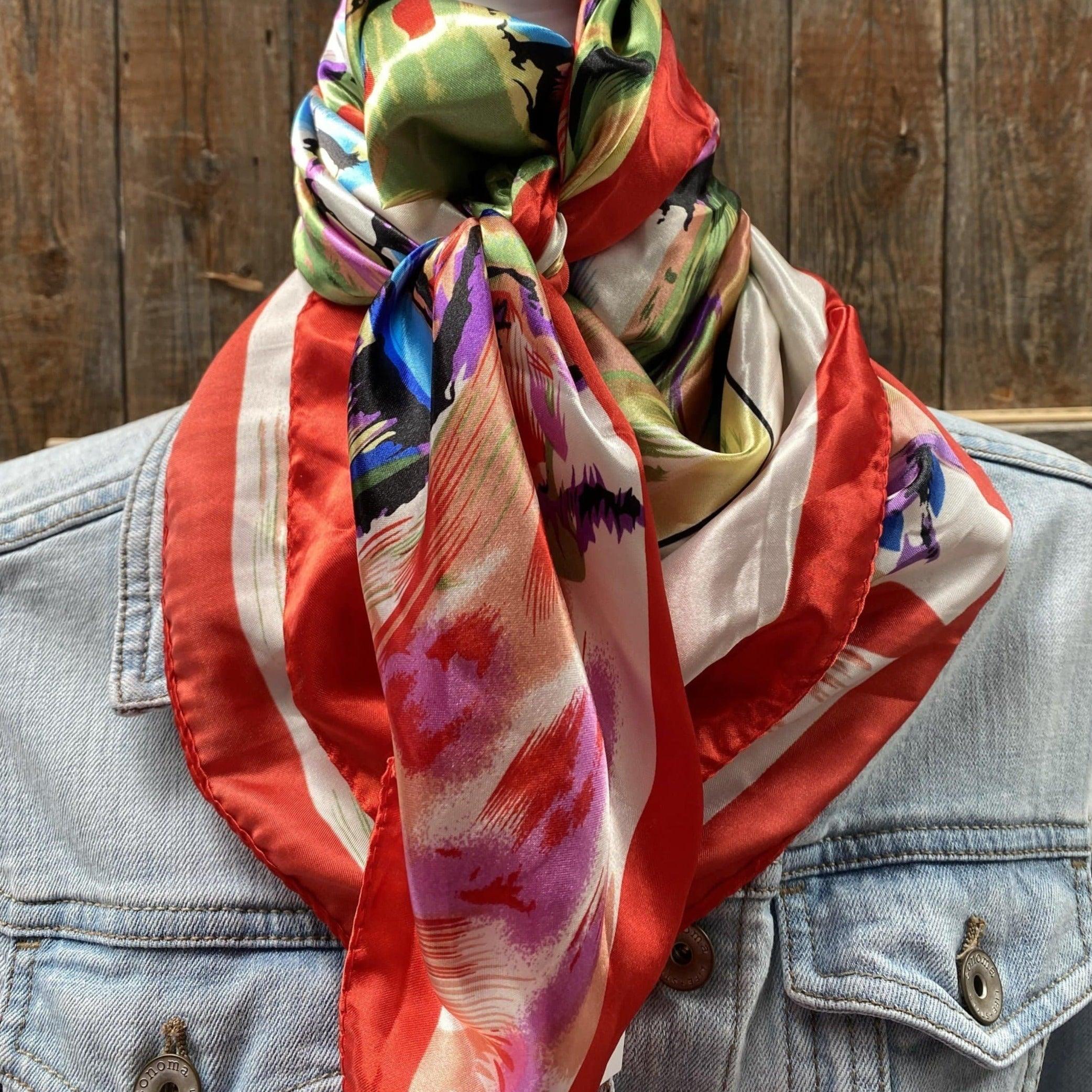 35X35 Abstract Color Wild Rag Scarf WR298 - Stylish Bandana for Cowboy, Motorcycle, Outdoor & Fashion Accessories