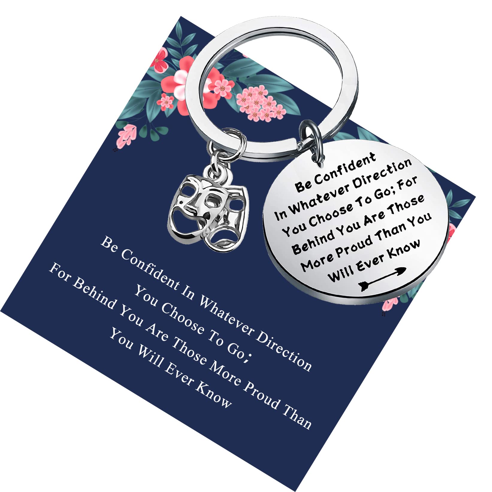 Theatre Drama Keychain - Comedy & Tragedy Masks - Perfect Gift for Drama Students, Actors & Graduates | Great for Backpacks, Keys & Themed Parties