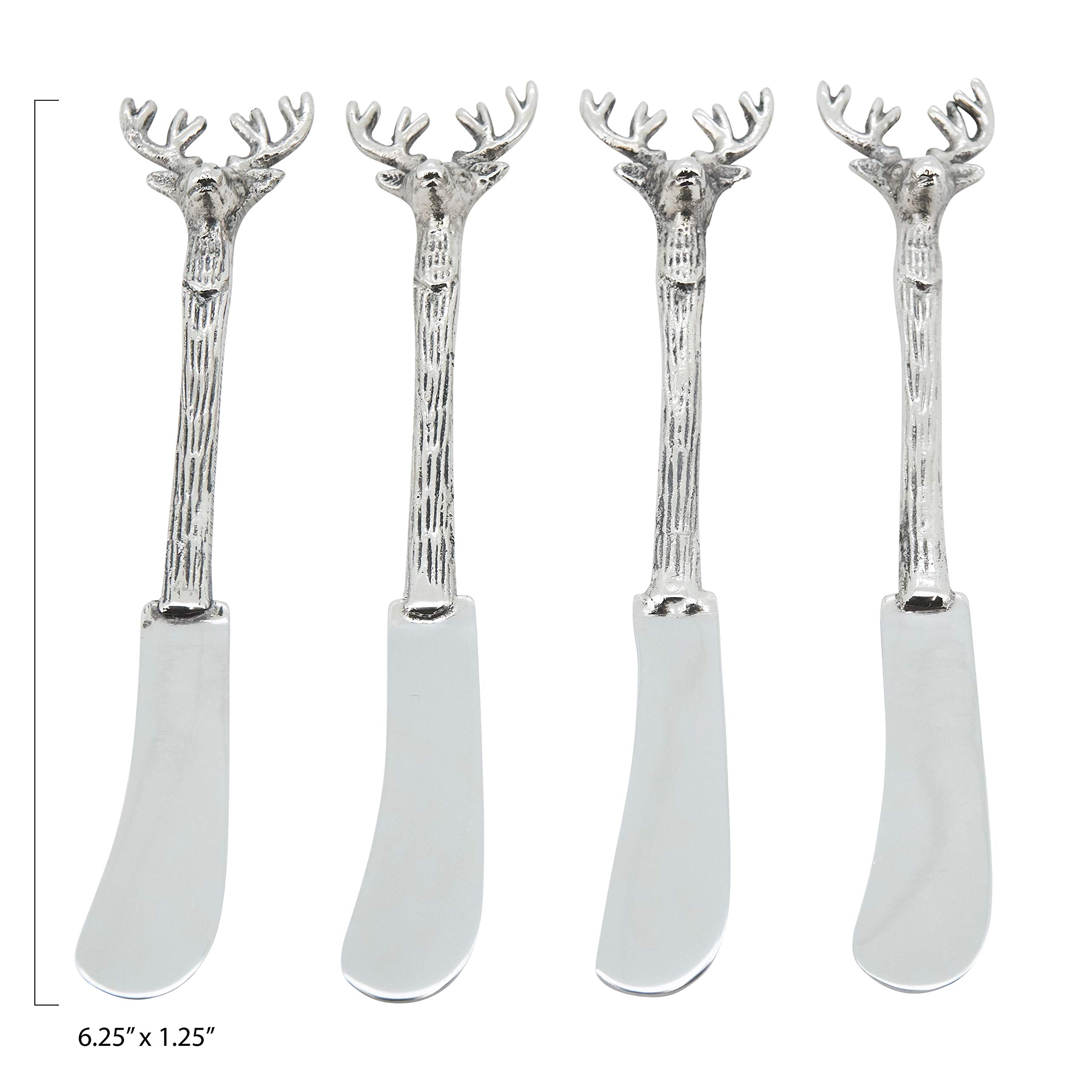 Premium Reindeer-Themed Cocktail Knives Set of 4 - Stainless Steel Bar Tools for Christmas Parties, Holiday Mixology & Home Entertaining
