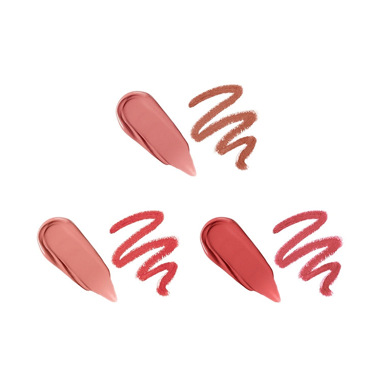 Kylie's Favorites Lip Kit Trio - 3 Long Lasting Matte Liquid Lipsticks & Lip Liners Set | Perfect for Everyday Wear, Date Night & Special Occasions