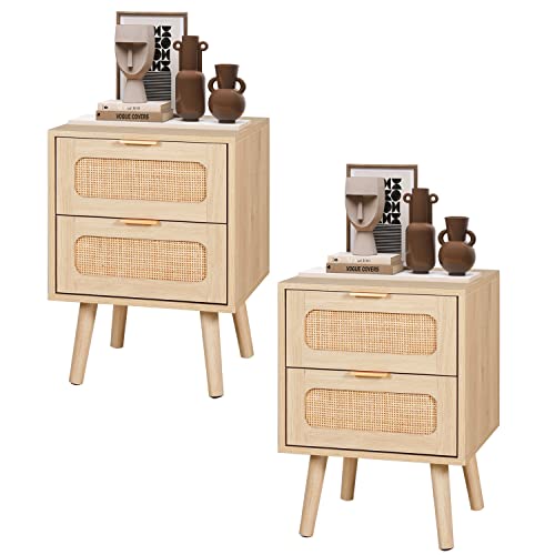 2 Set Double Drawer Nightstands