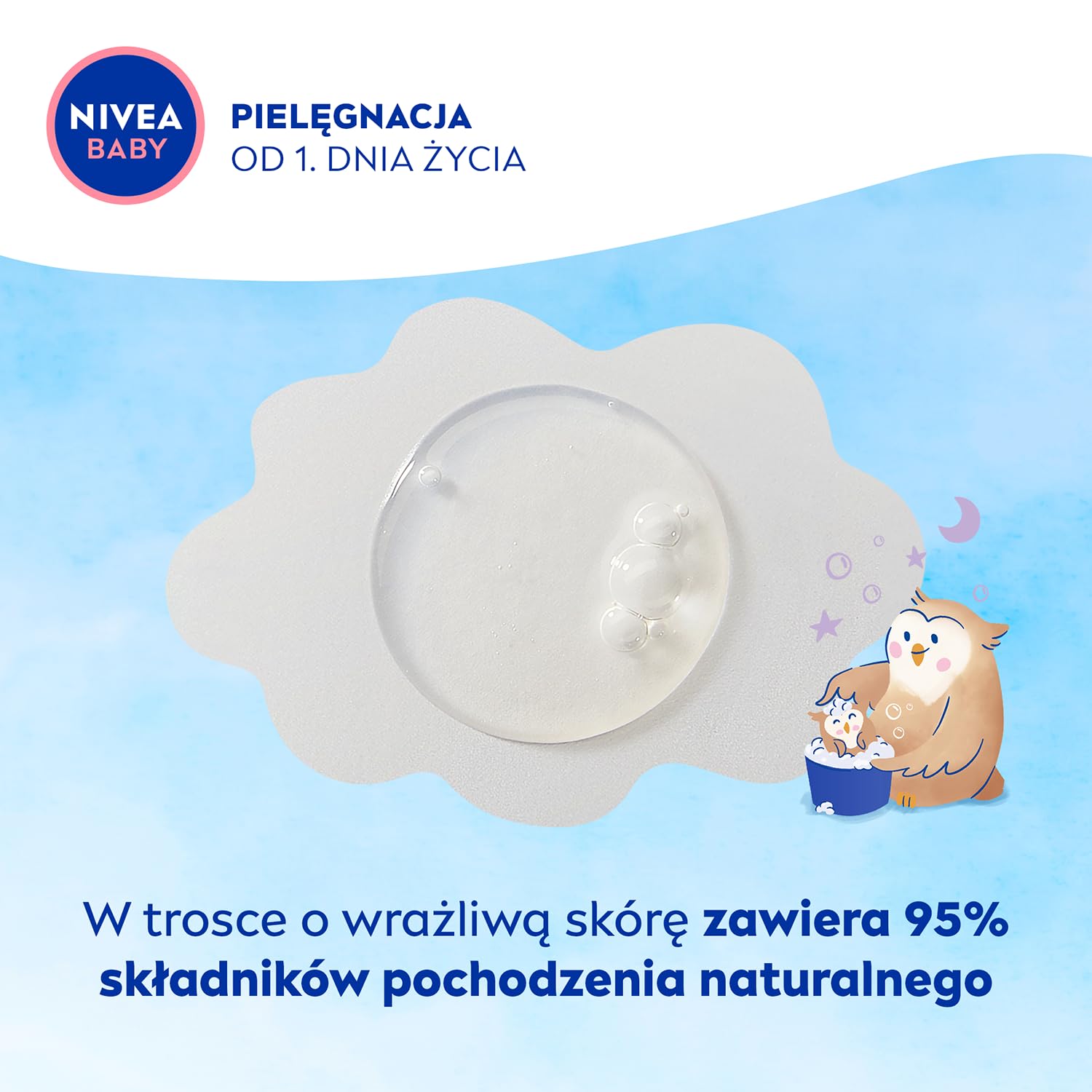 NIVEA BABY 2in1 Body & Hair Gel, 200ml - Gentle Nighttime Wash