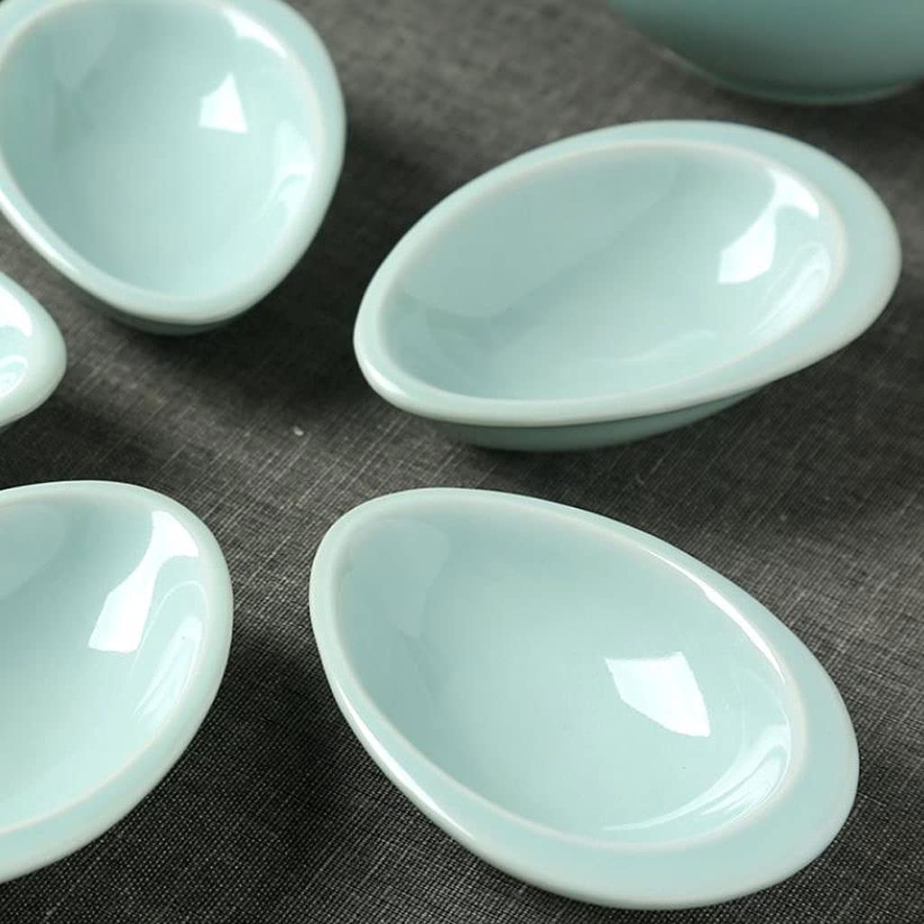 Premium Porcelain Salad Bowls & Soy Sauce Dishes - 2-Pack Mini Appetizer Plates for Sushi, Dipping Sauces, Ketchup & Seasonings | Elegant Tear Drop Design | Perfect for Restaurants, Home Dining & Party Serving