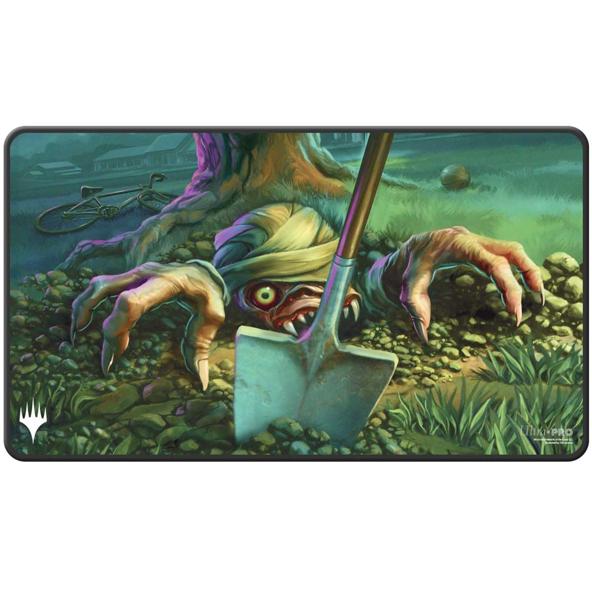 Ultra PRO MTG Duskmourn Black Stitched Gaming Playmat - Exhume Artwork for Magic: The Gathering | Premium Mousepad & Desk Protector | Perfect for Card Game Protection & Tabletop Gaming