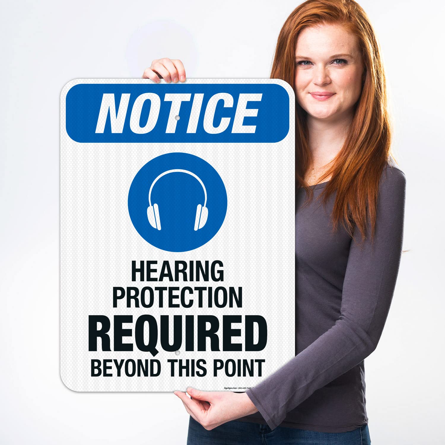 OSHA Compliant 'Hearing Protection Required Beyond This Point' Safety Sign - 18x24 Inches, 3M EGP Reflective .080 Aluminum, Fade Resistant for Indoor/Outdoor Use - Made in USA | Perfect for Construction Sites, Factories & Industrial Areas