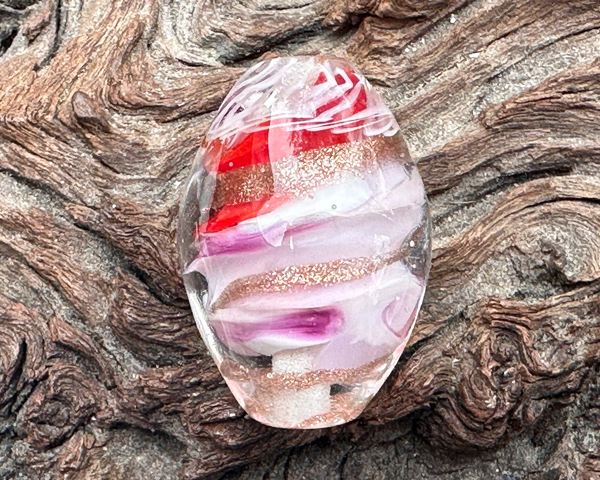 Valentine Love Lampwork Glass Focal Bead - Handmade SRA Artisan Jewelry Bead for Necklace, Bracelet & DIY Craft Projects - Perfect for Valentine's Day Gifts & Romantic Jewelry Making