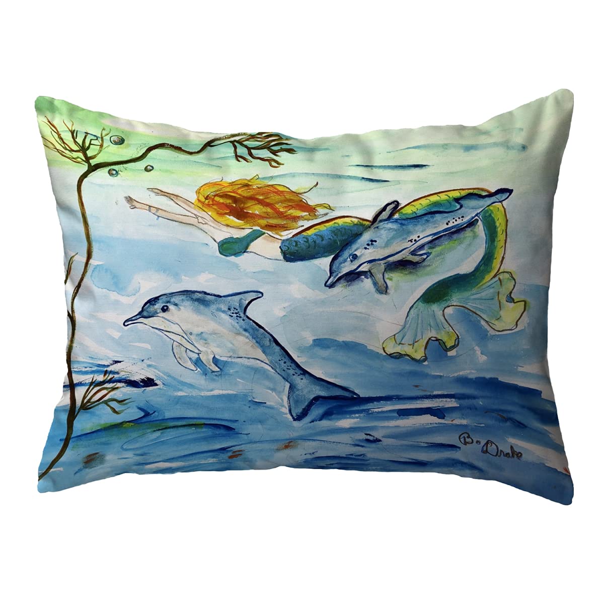 Betsy Drake NC1188 Decorative Throw Pillow 16x20 Inches Multi-Color for Sofa, Bed & Living Room Home Decor