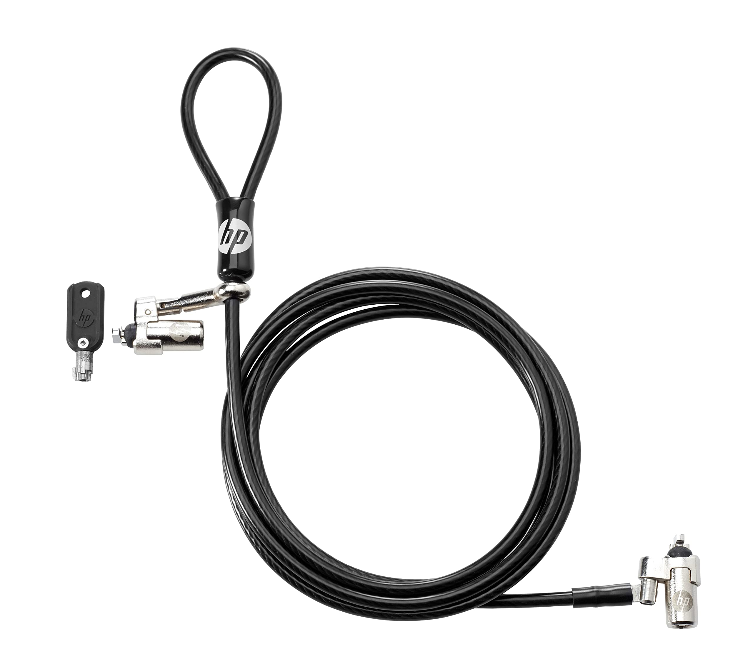 BRETFORD HP T1A64AA Dual Head Keyed Security Cable Lock - 7ft Laptop Lock for HP, Dell, Lenovo - Secure Your Devices in Office, School or Travel