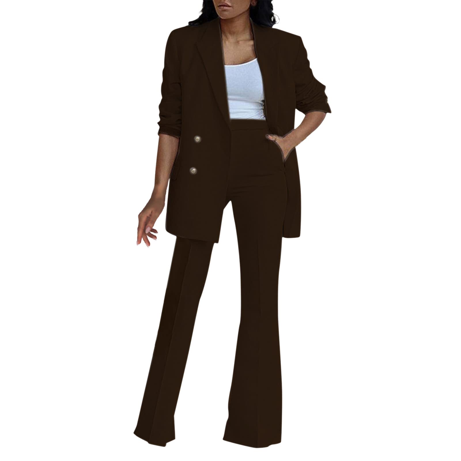 Elegant Hemlock Pant Suits for Women - Plus Size Wedding Guest Outfit with Long Sleeves | Formal Office Wear & Special Occasion Attire
