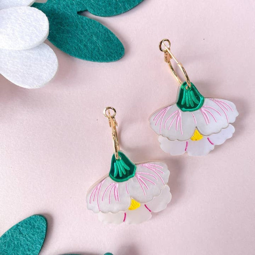 Handmade Carnation Acrylic Dangle Earrings for Women - Lightweight Fashion Jewelry for Party, Wedding & Everyday Wear