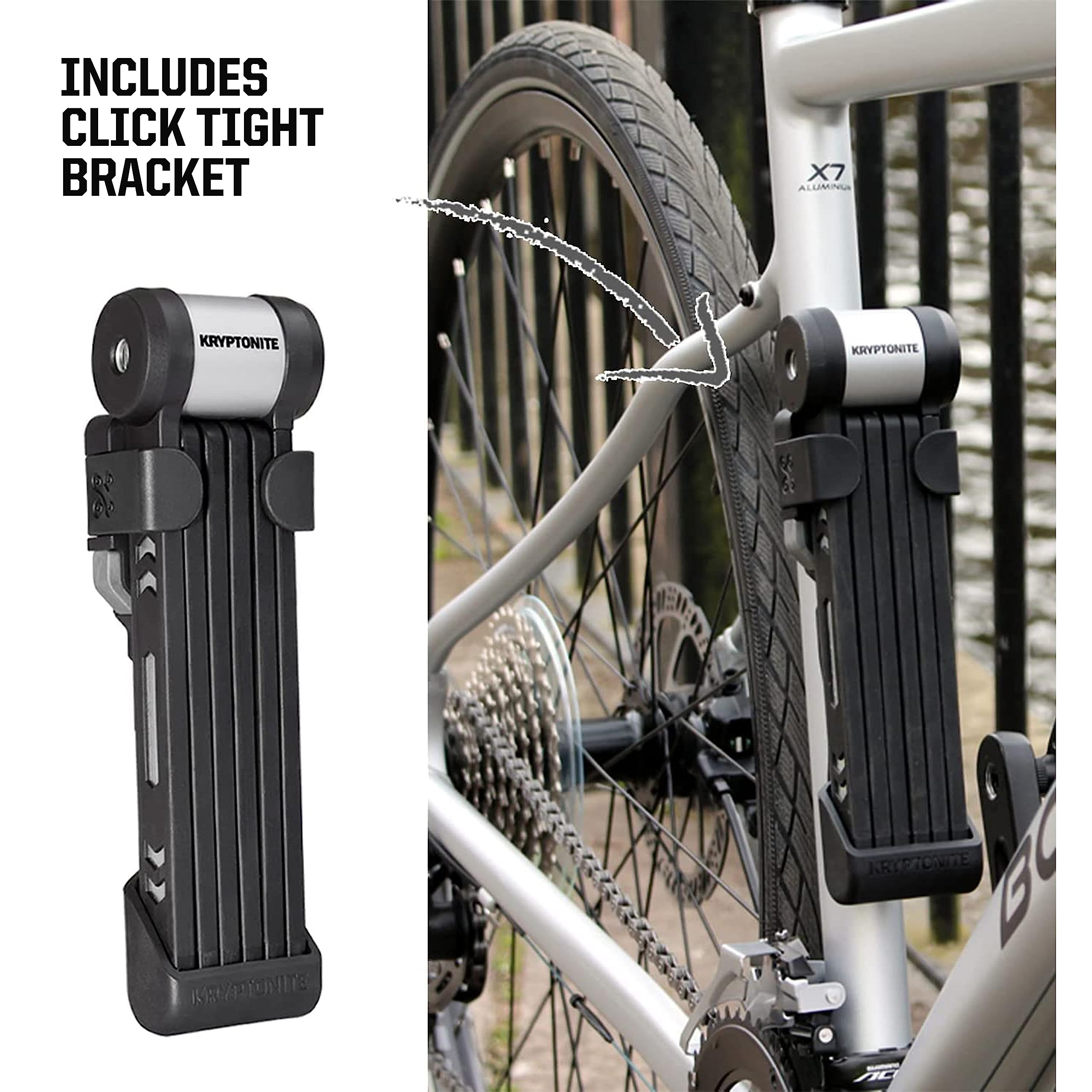Kryptonite Kryptolok 610 S Folding Bike Lock - Compact, Lightweight, High Security Anti-Theft Bicycle Lock with 2 Keys & Mount | Fits E-Bikes, Scooters, Road & Mountain Bikes | 100cm (39 in) Black | Perfect for Urban Commuting & Outdoor Adventures