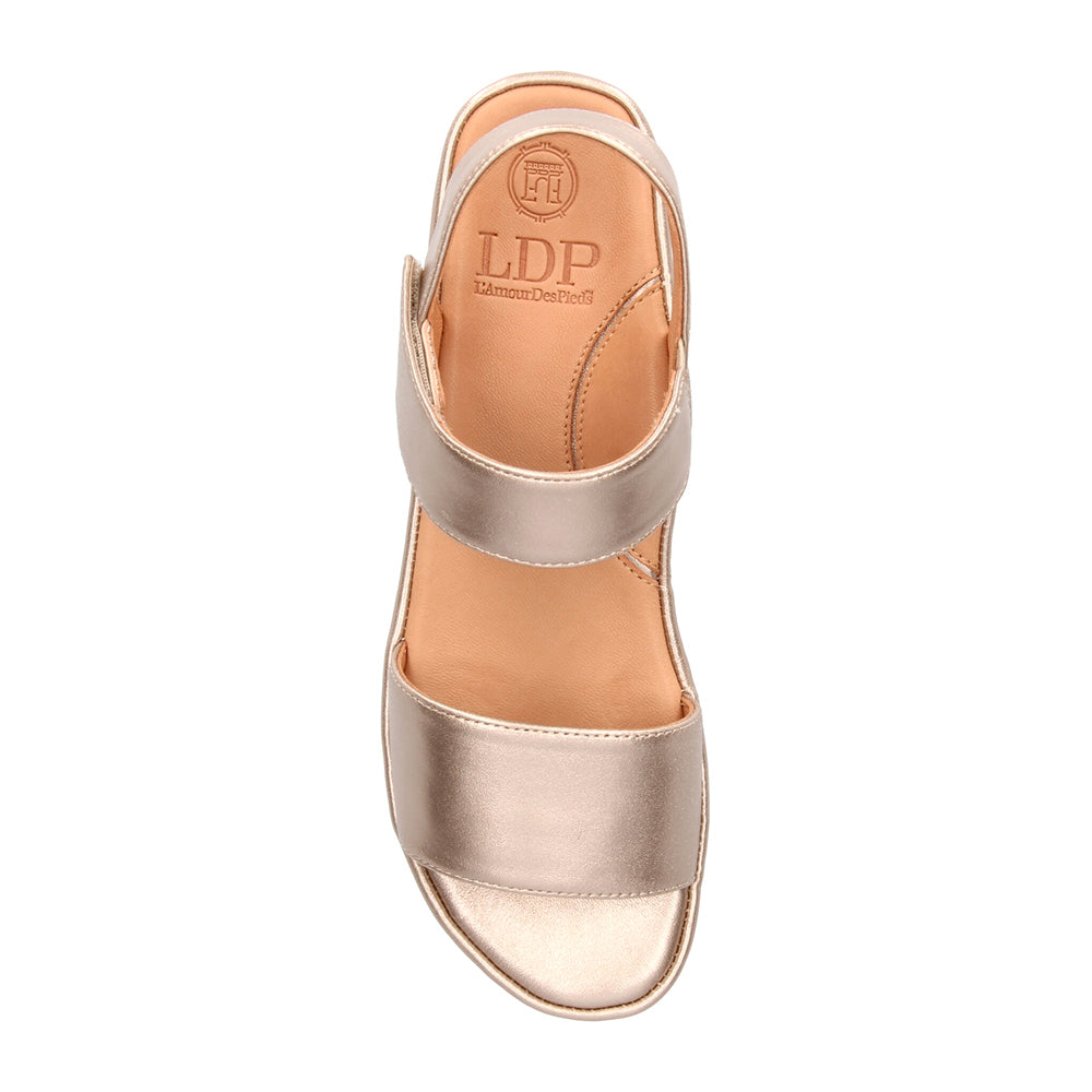 Abrilla Women's Champagne Nappa Leather Sandals - Comfortable & Stylish for Summer, Beach, and Casual Outings