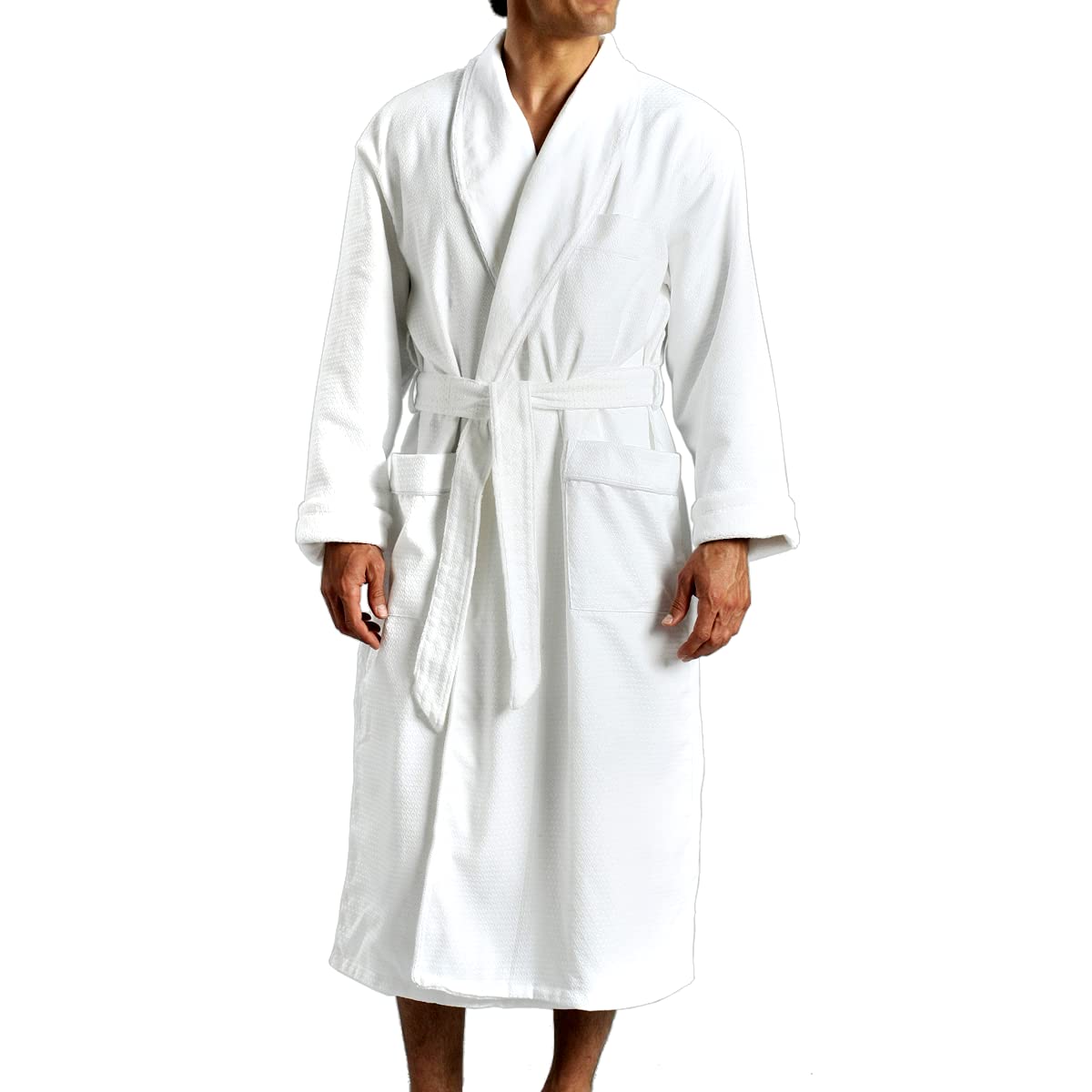 Luxury MONARCH Waffle Spa Robe - Premium Hotel Style Bathrobe in White Cypress for Women & Men | Soft Terry Cloth Robe for Spa, Resort, Home Relaxation & Gift Giving
