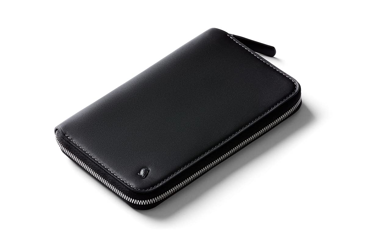 Bellroy Travel Folio - Premium Leather Passport & Document Holder for Men & Women - Slim RFID-Blocking Wallet for Travel Essentials - Perfect for Business Trips & Vacations (Black, Second Edition)