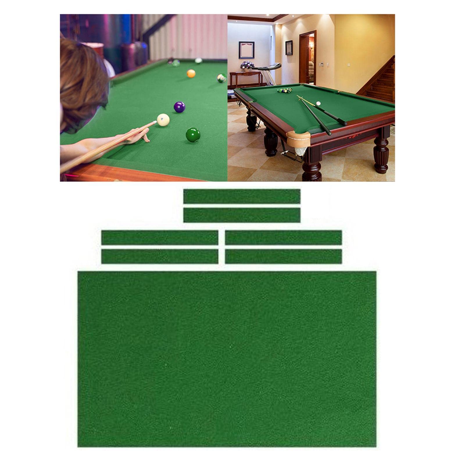 Premium Wool Blend Pool Table Felt - 7ft/8ft/9ft Billiard Cloth with 6 Pre-Cut Strips | Durable Table Cloth Pad for Clubs, Hotels, Bars & Home Game Rooms | Perfect for Professional Play & Recreational Use