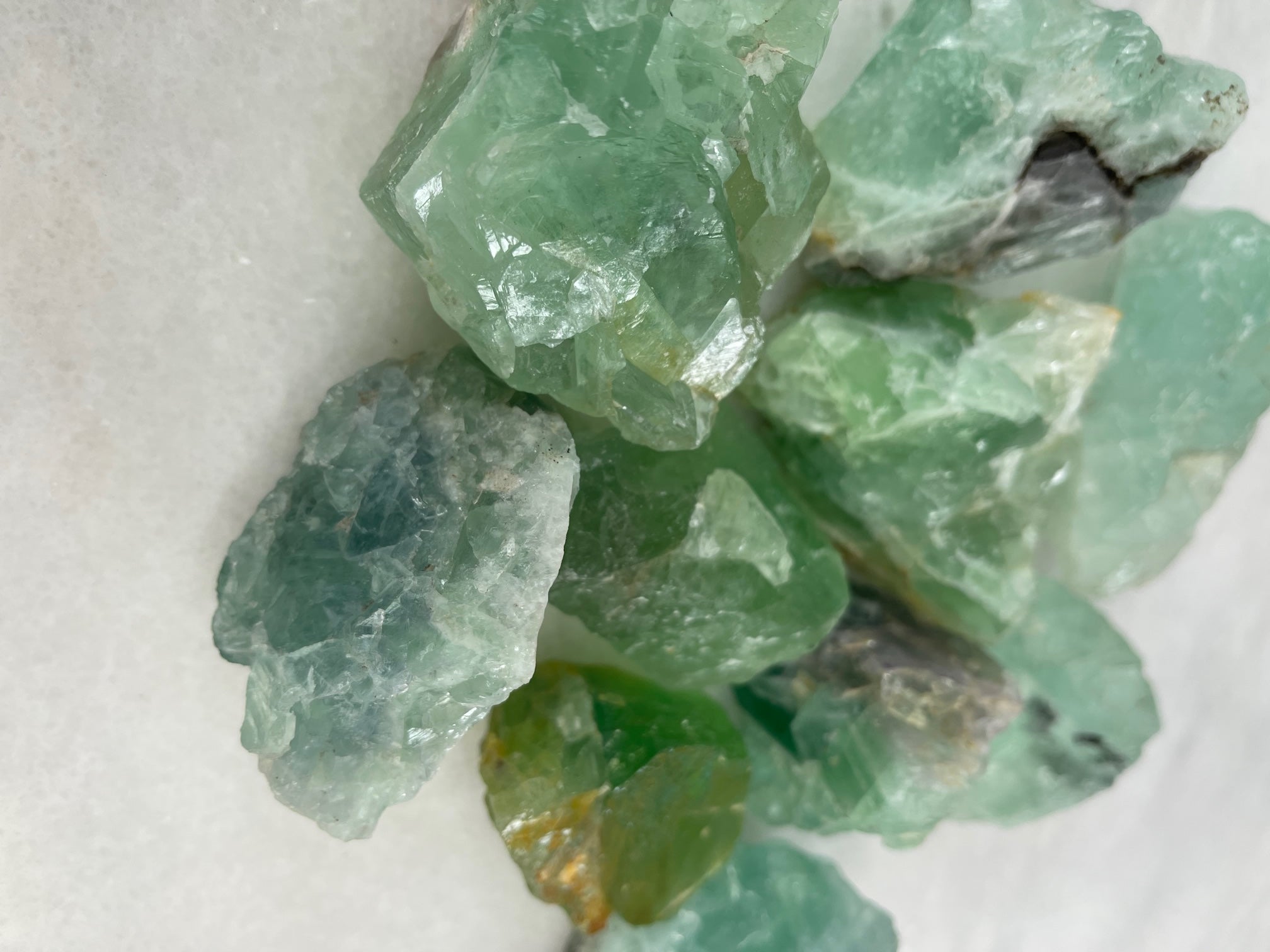 Natural Raw Fluorite Palm Stone - Healing Crystal for Stress Relief, Meditation & Energy Balancing | Perfect for Home, Office & Spiritual Practices
