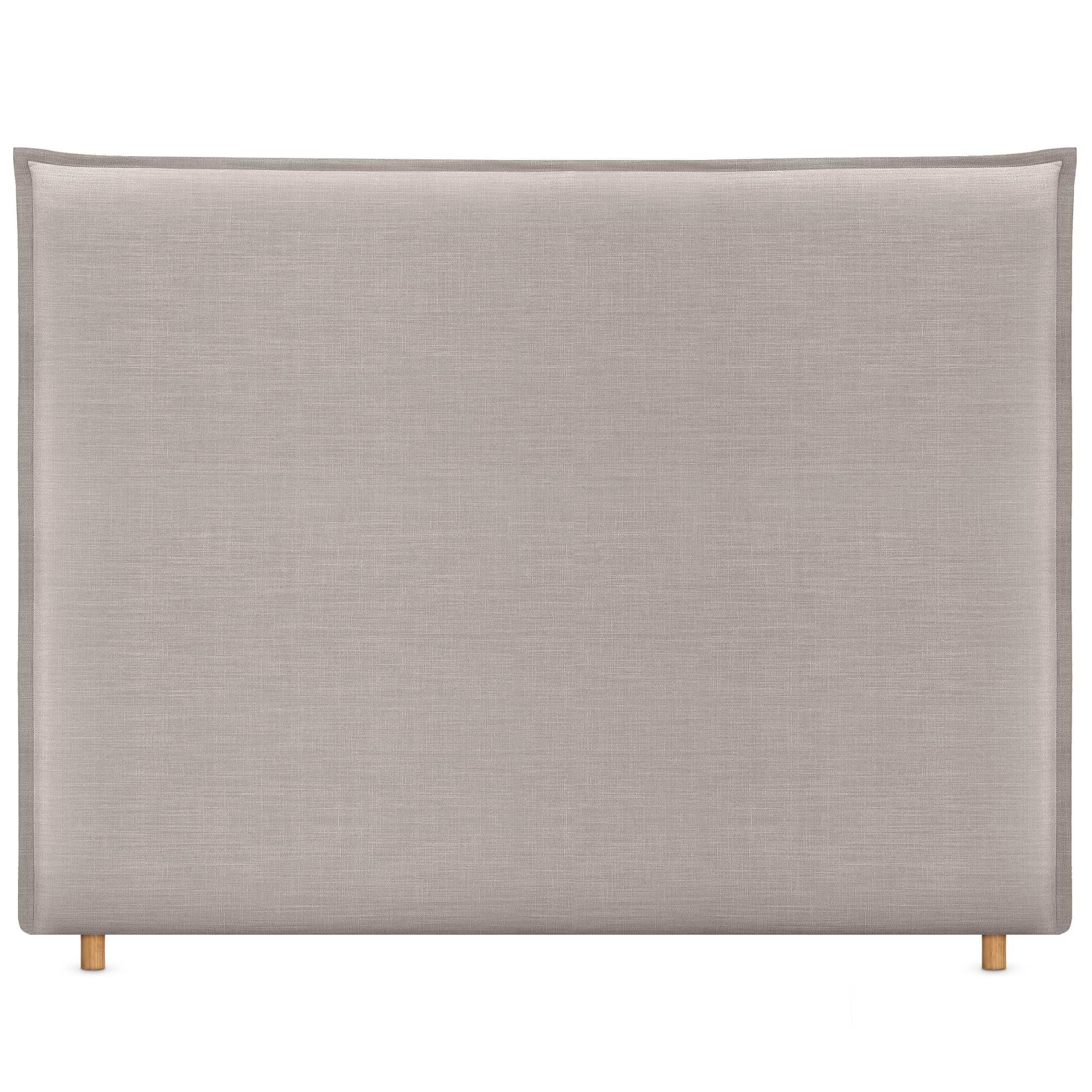 DHOME Natural Linen Upholstered Bed Frame with Floor-Length Skirt & 8cm Thick Headboard - Modern Bedroom Furniture for Queen Size Beds (150cm/59