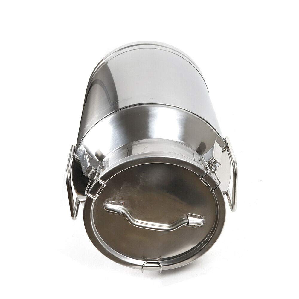 40L Stainless Steel Milk Can - Airtight Storage Container for Milk, Wine & Liquids - Sealed Lid Transport Jug for Dairy, Brewing & Bulk Liquid Storage - Perfect for Farms, Wineries & Commercial Kitchens