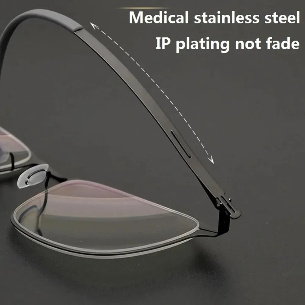 Aimee Women's Full Rim Square Screwless Steel Eyeglasses Frame 13554 | Lightweight & Durable | Perfect for Work, Reading & Fashion Accessory