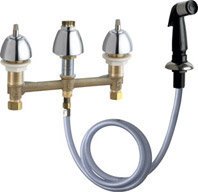 Chicago Faucets 200-ALESHXKAB Single Handle Pull-Down Kitchen Sink Faucet with Sprayer - Perfect for Modern Home Kitchens & Commercial Use