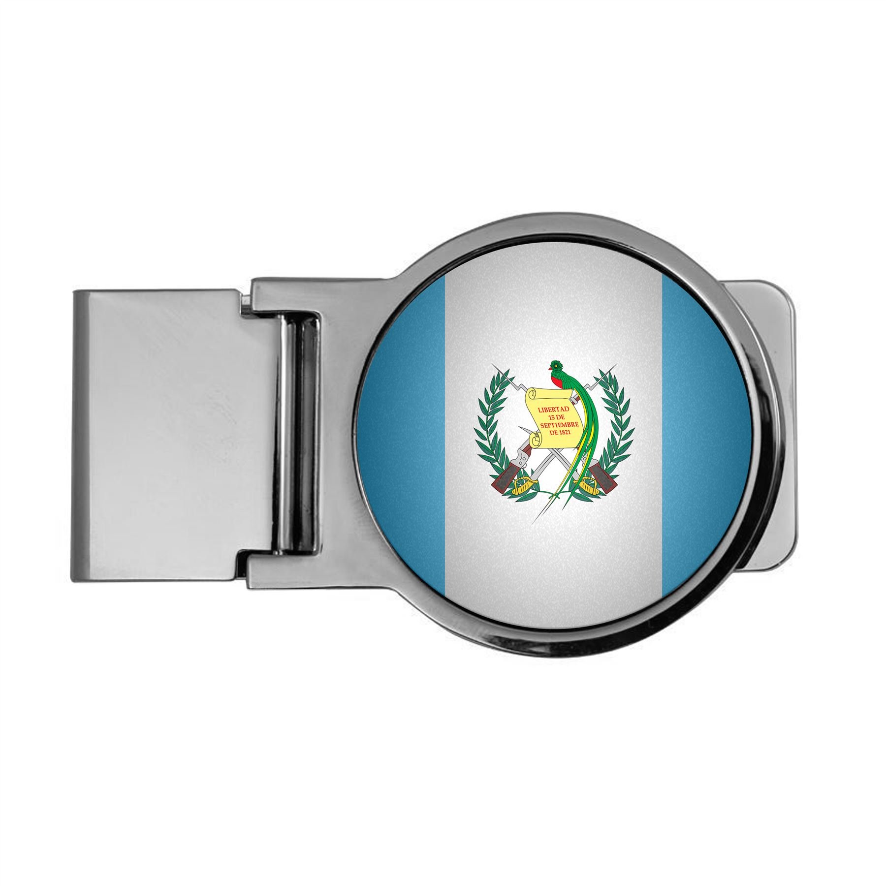 Premium Guatemalan Flag Money Clip - Round Design Wallet Accessory for Travel & Everyday Use